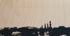 No.676 Original Abstract Minimal Landscape Painting On Cradled Pine By K.ADavis