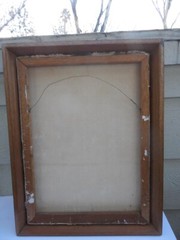 R.VILLEGAS MID CENTURY MODERN ORIGINAL OIL PAINTING IN HEAVY WOODEN FRAME 27,5″