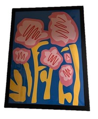 Framed Abstract Flowers 11.5 X 14.5 Inches