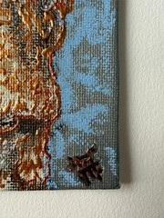 Woman Painting Girl Original Art Abstract Wall Art Woman in Gold Painting