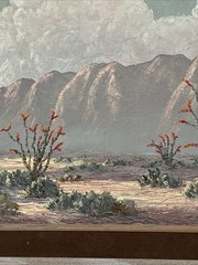 KATHI HILTON PAINTING DESERT LANDSCAPE VINTAGE AMERICAN IMPRESSIONIST LISTED