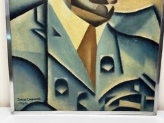 Oil Painting 20th Century Cubism Portrait Pablo Picasso Manner of Juan Gris