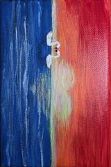 Original Swan Sunset Acrylic Painting 5×7 Canvas Romantic Bird Wall Art