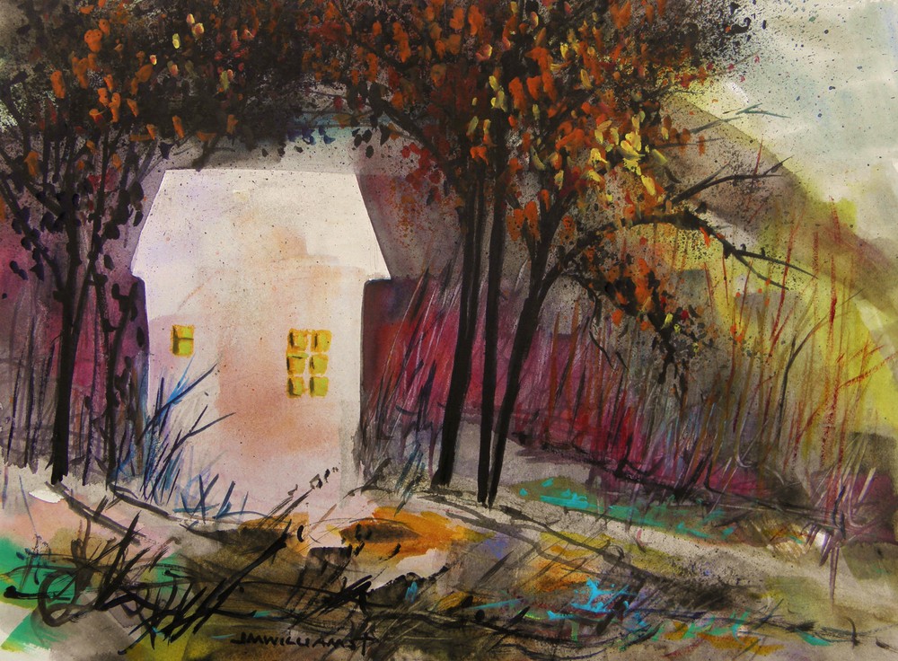 ORIGINAL Landscape WATERCOLOR Painting JMW art John Williams Expressionism