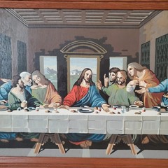 The Last Supper Oil Painting Framed 35 Inch x 18 Inch Jesus Christian Beautiful