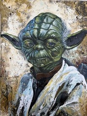 original Yoda hand painted oil artwork 36”x27”inches OBO