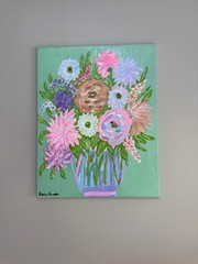 Original Painting Abstract Pastel Floral „Tranquility“ 16×20″ Acrylic On Canvas