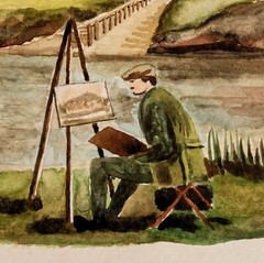 Original Watercolor Signed Jim? Evans Tintern Abbey Wye Valley UK 2003 8x11in
