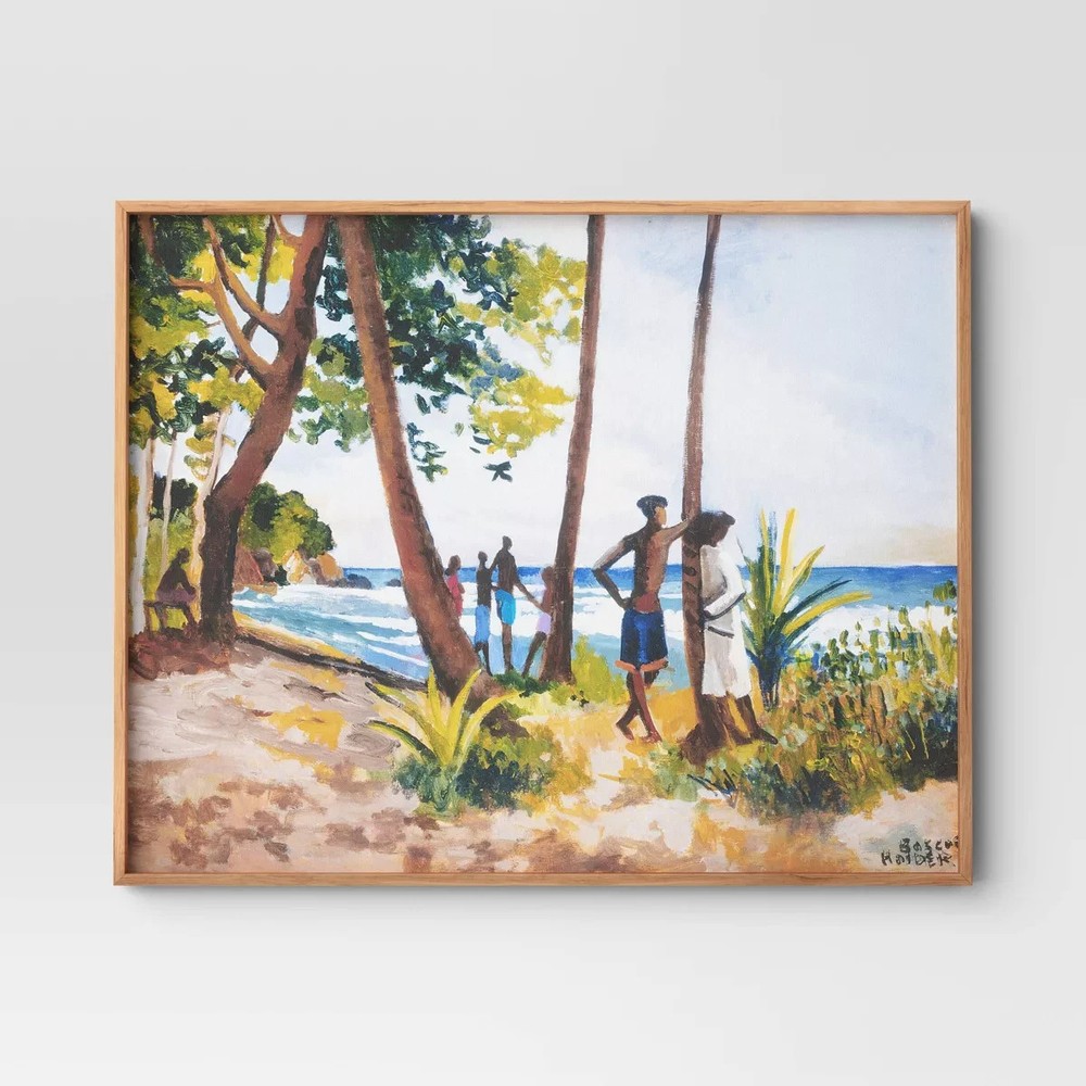 30″ x 24″ Village Waterfront by Boscoe Holder Framed Canvas board – Threshold™: