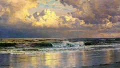 Oil Painting repro William Trost Richards : Beach At Atlantic City