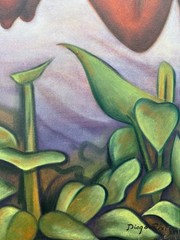 Diego Rivera (Handmade) Oil On Canvas Painting Signed & Stamped 20 X 28 inches