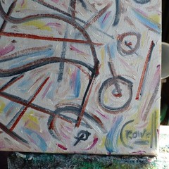 THE OTHER abstract new original 8×10 canvas oil painting signed Crowell