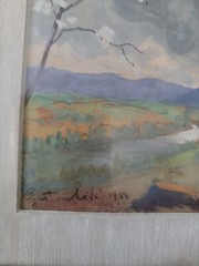 1938 Antique Gaston Levi Levy Listed Artist Restorer Watercolor Gouache Painting