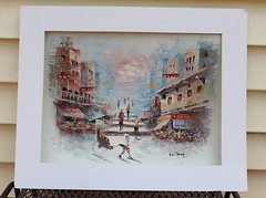 Vintage 70s – Hong Kong Oil W. Tong -Original Street Art Rickshaw Scene Kowloon
