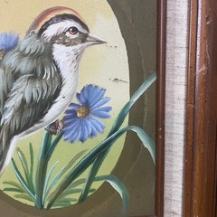 Vtg Andrew Hay Bird Oil Painting Ornate Wood Frame Cottagecore Nature Art 12×14