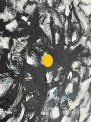 Black and White Painting | Huge Chaotic Strokes Swirling Patterns Zen Canvas Art