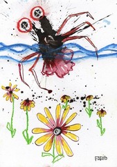 Original Ink Portrait Painting A4 Mixed Media Neo-Expressionism Signed COA #38