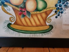 Traditional Theorem Painting, Nancy Rosier 1996, American Folk Art Fruit Basket