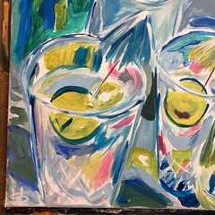 Summer tablescape impressionism modern fine art painting 16X20 canvas original