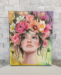 Original Oil on canvas painting* 10 x 8 in, signed*You are spring to me*