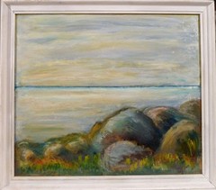 UNSIGNED! COAST LANSCAPE WITH BIG STONES
