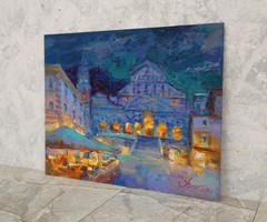 Amalfi Coast art Original painting IMPRESSIONISM Oil on panel by S Chernyakovsky