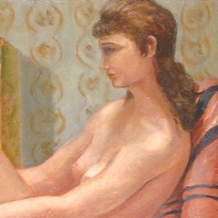 Yvette Bossière (1926) Vintage French Oil Painting Portrait Woman Model Signed