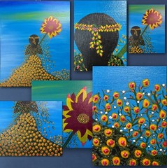 Floral Farewell “ A Womens Garden of Dreams“ 24x20x3/4 in. Hand painted canvas