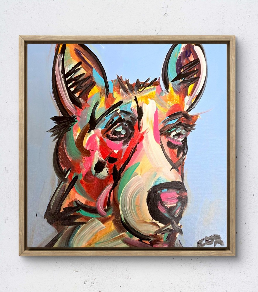 CORBELLIC Wild Dog 12×12 Abstract Expressionism Fine Art Original Collectible