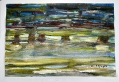Abstract Landscape Composition Watercolor Painting 12×18” Speights Fine Art