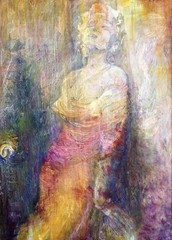 Marilyn Monroe Oil Painting by Lalainya Subtractionism Style Art, Photo Print