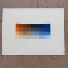 Color Mixing Chart Study Acrylic Canvas Painting Set Of 6 Color Wheel 16×12 in