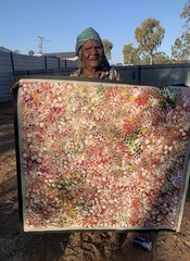 Polly Ngale 💕Aboriginal Art COA Supplied 100cm X 94cm PN001