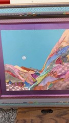 Fran Larsen Framed Watercolor Landscape Art Hand Painted Frame 34×26