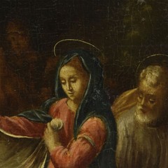 XVI / XVII century „Adoration of the shepherds“ Italian school 20,8 x 16,7 in