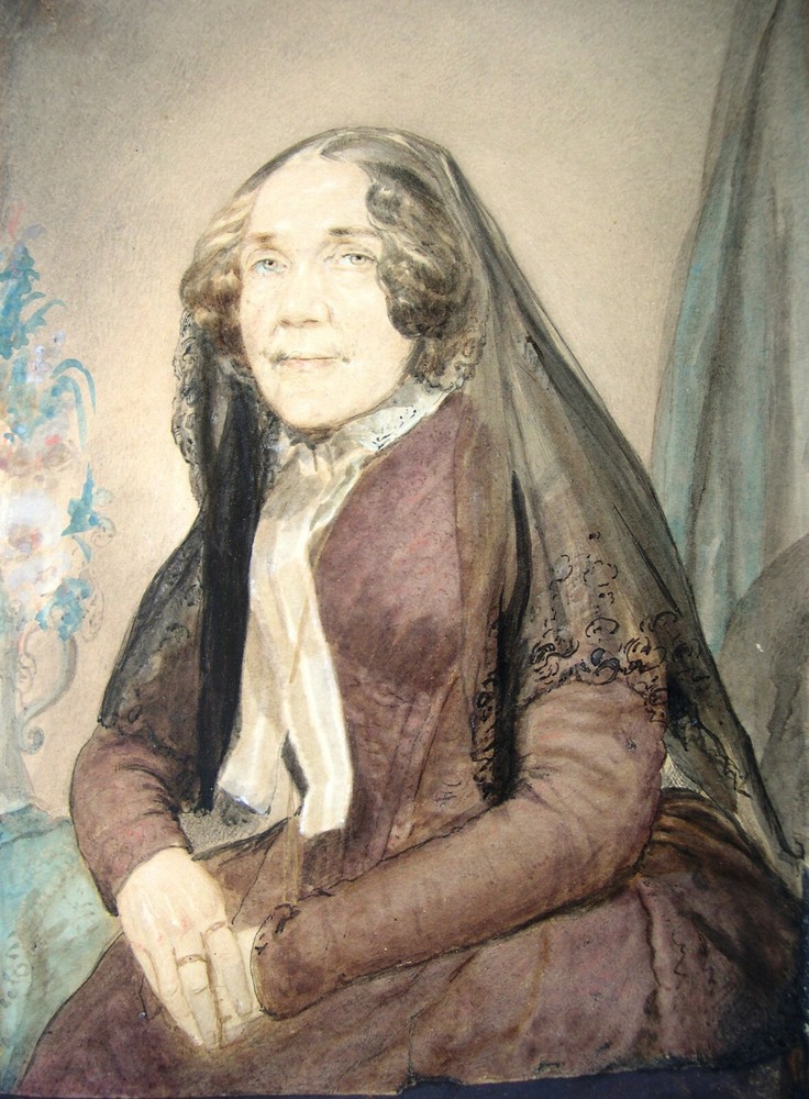 Johann Michael Holder 1796-1861 (attached) Stuttgart/lady portrait watercolour