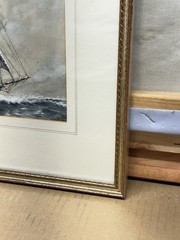 The “Sorraen” Stunning European Nautical 1948 Original Watercolor Clipper Ship ￼