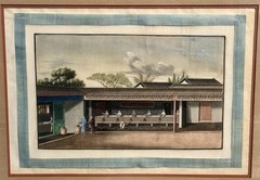 4 Early 19th Century Canton Export Paintings-Tea Trade