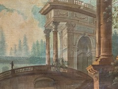 Antique Neoclassical 18th Century Landscape Oil Painting by Huberto Robert (x2)