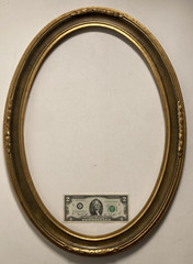Vintage Original Oil Painting Picture Frame Fine Old Oval Wood Frame Gold Gilt