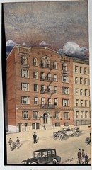 Antique Hamilton Heights New York City Building Watercolor O. W. McKennee 1910s?