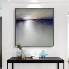 Painting Sky Abstract Painting Oversize Wall Art Blue Sea Painting Seascape