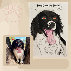 Custom Pet Portrait Watercolor | Hand-Painted from Your Photo | 6×6 Portait