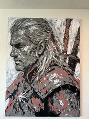 “Geralt of Rivia” Witcher canvas art original by C.A.Homer. 36×48 Witcher Art