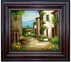 Framed Tuscany Italy – Landscape 3, Quality Hand Painted Oil Painting, 20x24in