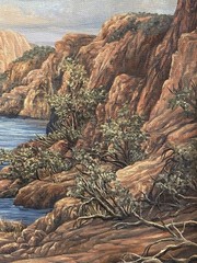 Marie Onti Vintage Plein Air Lake Powell Cove Utah Cookie Jar Landscape Painting