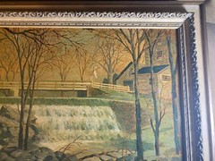 Charles Steinbacher (20th Century)“ Iron Creek Dam“ Oil Painting – Signed/Framed