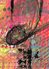 ACEO ATC CARD „Prophecy 20“ REASOR Original Abstract Painting 2.5×3.5