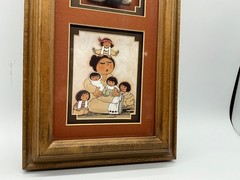 Storyteller Dolls by Laverne Elliot art and pottery 14.5” X 8.5” X 2” shadowbox