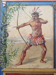 Art Nouveau Design Indian Bow and Arrow Hand Painted Postcard Design Paris